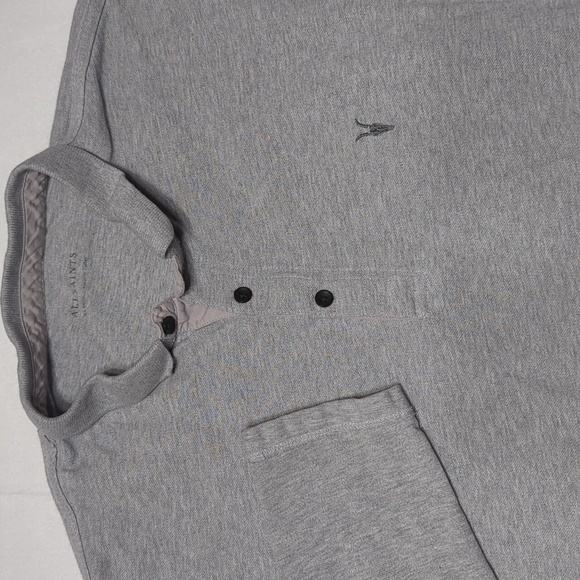All Saints Tops - All Saints Reform Long Sleeve Polo Shirt Gray‎  Womens US Size XL